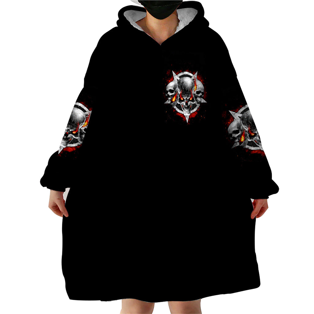Satan Skull Wearable Blanket Hoodie Become The Monster And Show Your True Smile - Wonder Print Shop
