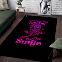 Flower Skull Area Rug Can You See The Fuck You In My Smile - Wonder Print Shop