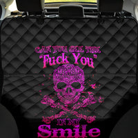 Flower Skull Back Car Seat Cover Can You See The Fuck You In My Smile - Wonder Print Shop
