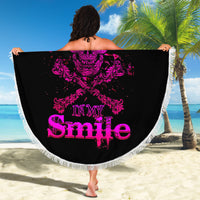 Flower Skull Beach Blanket Can You See The Fuck You In My Smile - Wonder Print Shop