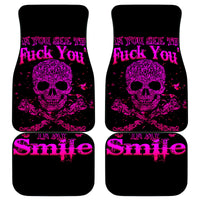 Flower Skull Car Mats Can You See The Fuck You In My Smile - Wonder Print Shop