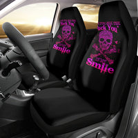 Flower Skull Car Seat Cover Can You See The Fuck You In My Smile - Wonder Print Shop