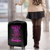 Flower Skull Luggage Cover Can You See The Fuck You In My Smile - Wonder Print Shop