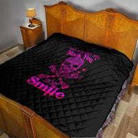 Flower Skull Quilt Can You See The Fuck You In My Smile - Wonder Print Shop