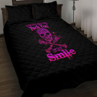 Flower Skull Quilt Bed Set Can You See The Fuck You In My Smile - Wonder Print Shop