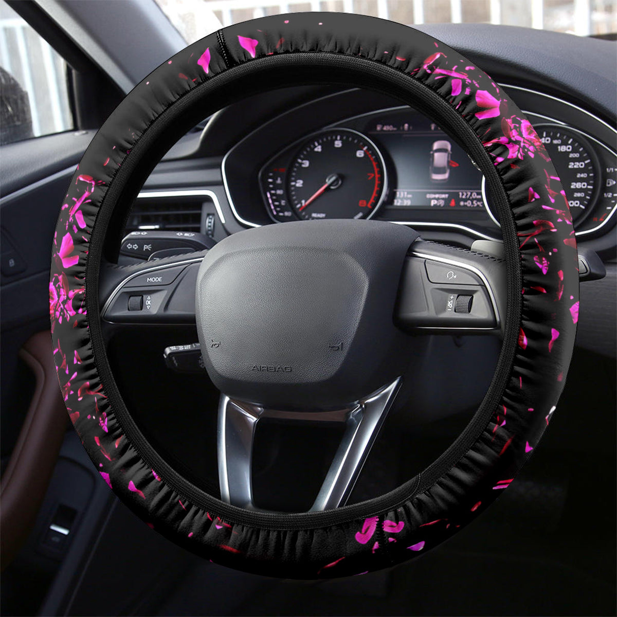 Flower Skull Steering Wheel Cover Can You See The Fuck You In My Smile - Wonder Print Shop