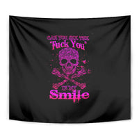 Flower Skull Tapestry Can You See The Fuck You In My Smile - Wonder Print Shop