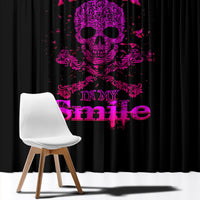 Flower Skull Window Curtain Can You See The Fuck You In My Smile - Wonder Print Shop