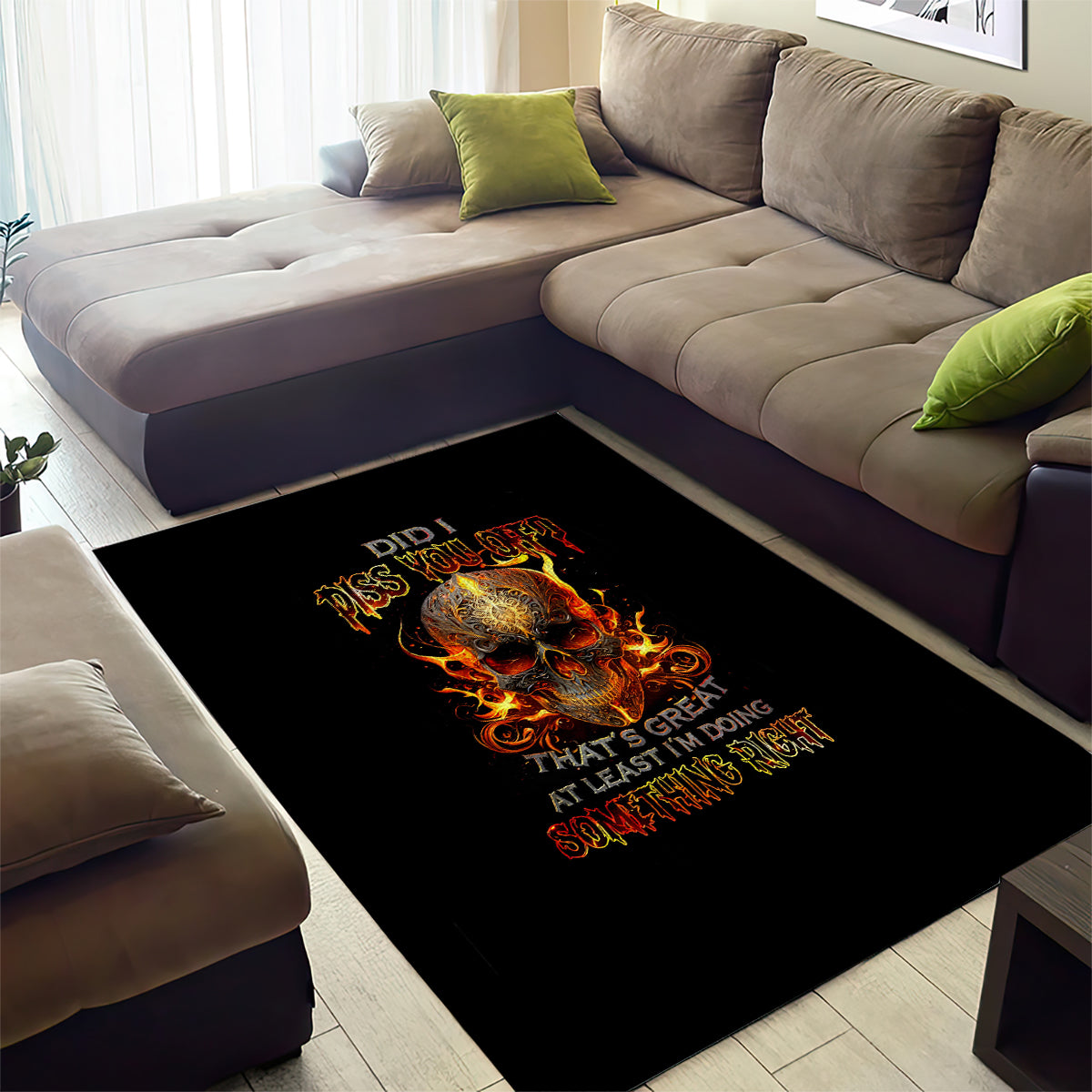 Fire Skull Area Rug Did I Piss You Off That's Great At Least I'm Doing Something Right - Wonder Print Shop