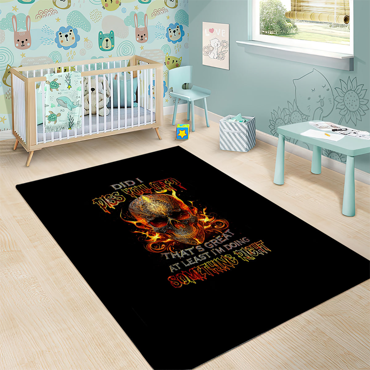 Fire Skull Area Rug Did I Piss You Off That's Great At Least I'm Doing Something Right - Wonder Print Shop