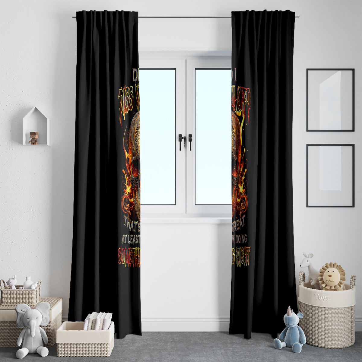 Fire Skull Window Curtain Did I Piss You Off That's Great At Least I'm Doing Something Right - Wonder Print Shop