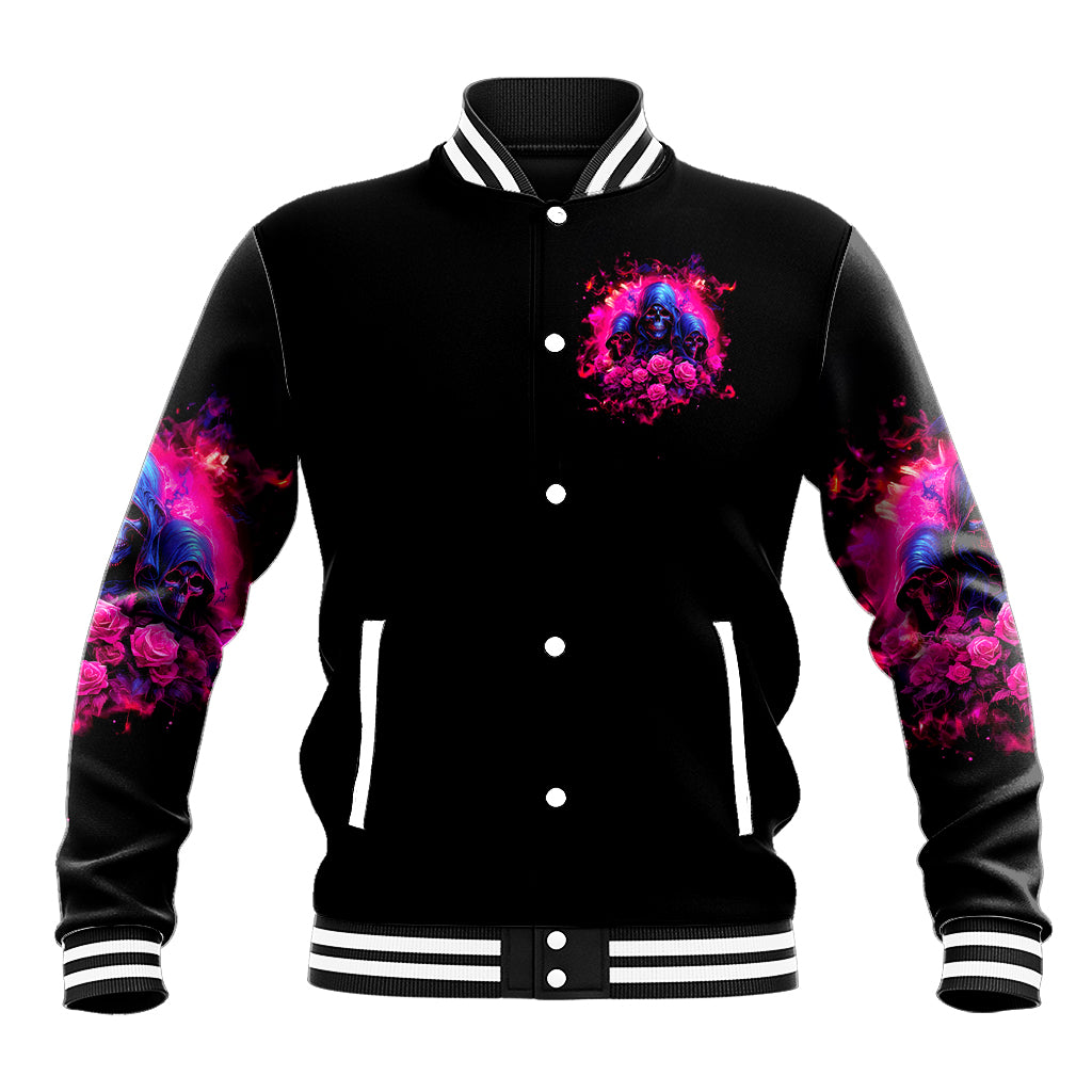 Rose Skull Baseball Jacket I Have 3 Sides And You Never Want To See - Wonder Print Shop