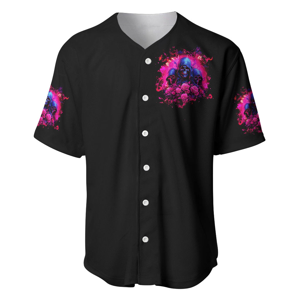 Rose Skull Baseball Jersey I Have 3 Sides And You Never Want To See - Wonder Print Shop