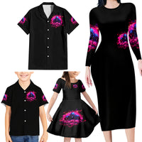 Rose Skull Family Matching Long Sleeve Bodycon Dress and Hawaiian Shirt I Have 3 Sides And You Never Want To See - Wonder Print Shop