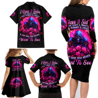 Rose Skull Family Matching Long Sleeve Bodycon Dress and Hawaiian Shirt I Have 3 Sides And You Never Want To See - Wonder Print Shop