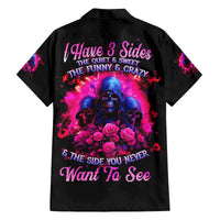 Rose Skull Family Matching Off Shoulder Long Sleeve Dress and Hawaiian Shirt I Have 3 Sides And You Never Want To See - Wonder Print Shop