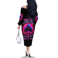 Rose Skull Family Matching Off Shoulder Long Sleeve Dress and Hawaiian Shirt I Have 3 Sides And You Never Want To See - Wonder Print Shop