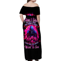 Rose Skull Family Matching Off Shoulder Maxi Dress and Hawaiian Shirt I Have 3 Sides And You Never Want To See - Wonder Print Shop