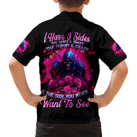 Rose Skull Family Matching Off Shoulder Short Dress and Hawaiian Shirt I Have 3 Sides And You Never Want To See - Wonder Print Shop