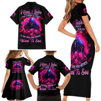 Rose Skull Family Matching Short Sleeve Bodycon Dress and Hawaiian Shirt I Have 3 Sides And You Never Want To See - Wonder Print Shop