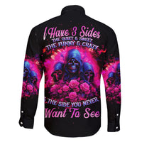 Rose Skull Family Matching Short Sleeve Bodycon Dress and Hawaiian Shirt I Have 3 Sides And You Never Want To See - Wonder Print Shop