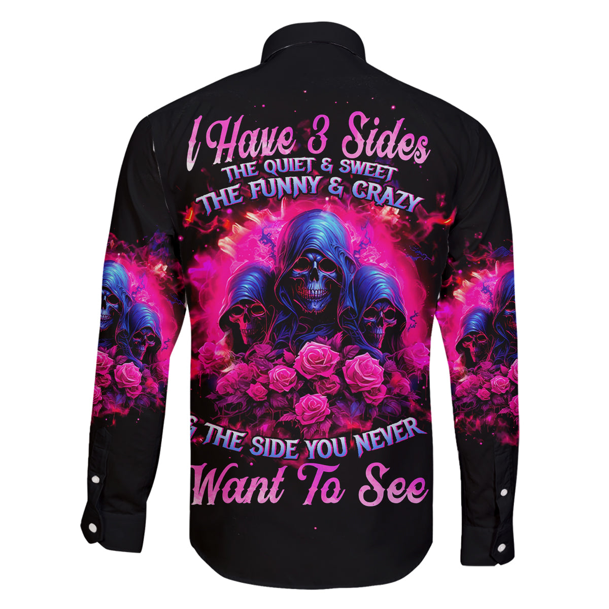 Rose Skull Family Matching Tank Maxi Dress and Hawaiian Shirt I Have 3 Sides And You Never Want To See - Wonder Print Shop