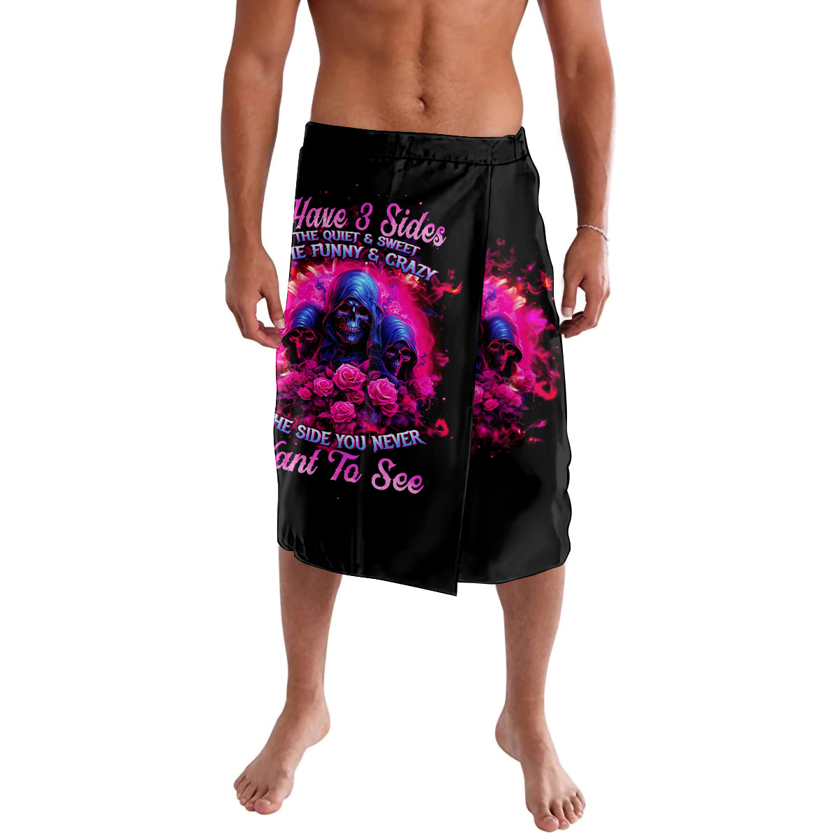 Rose Skull Lavalava I Have 3 Sides And You Never Want To See - Wonder Print Shop
