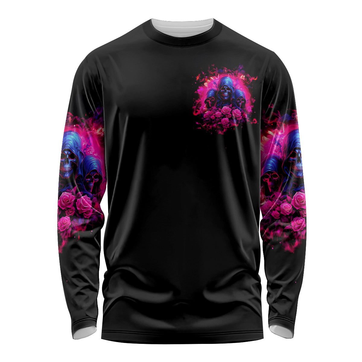 Rose Skull Long Sleeve Shirt I Have 3 Sides And You Never Want To See - Wonder Print Shop