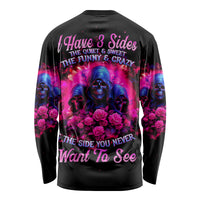 Rose Skull Long Sleeve Shirt I Have 3 Sides And You Never Want To See - Wonder Print Shop