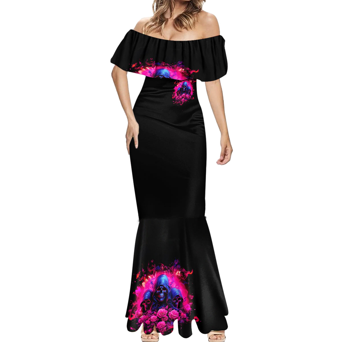 Rose Skull Mermaid Dress I Have 3 Sides And You Never Want To See - Wonder Print Shop