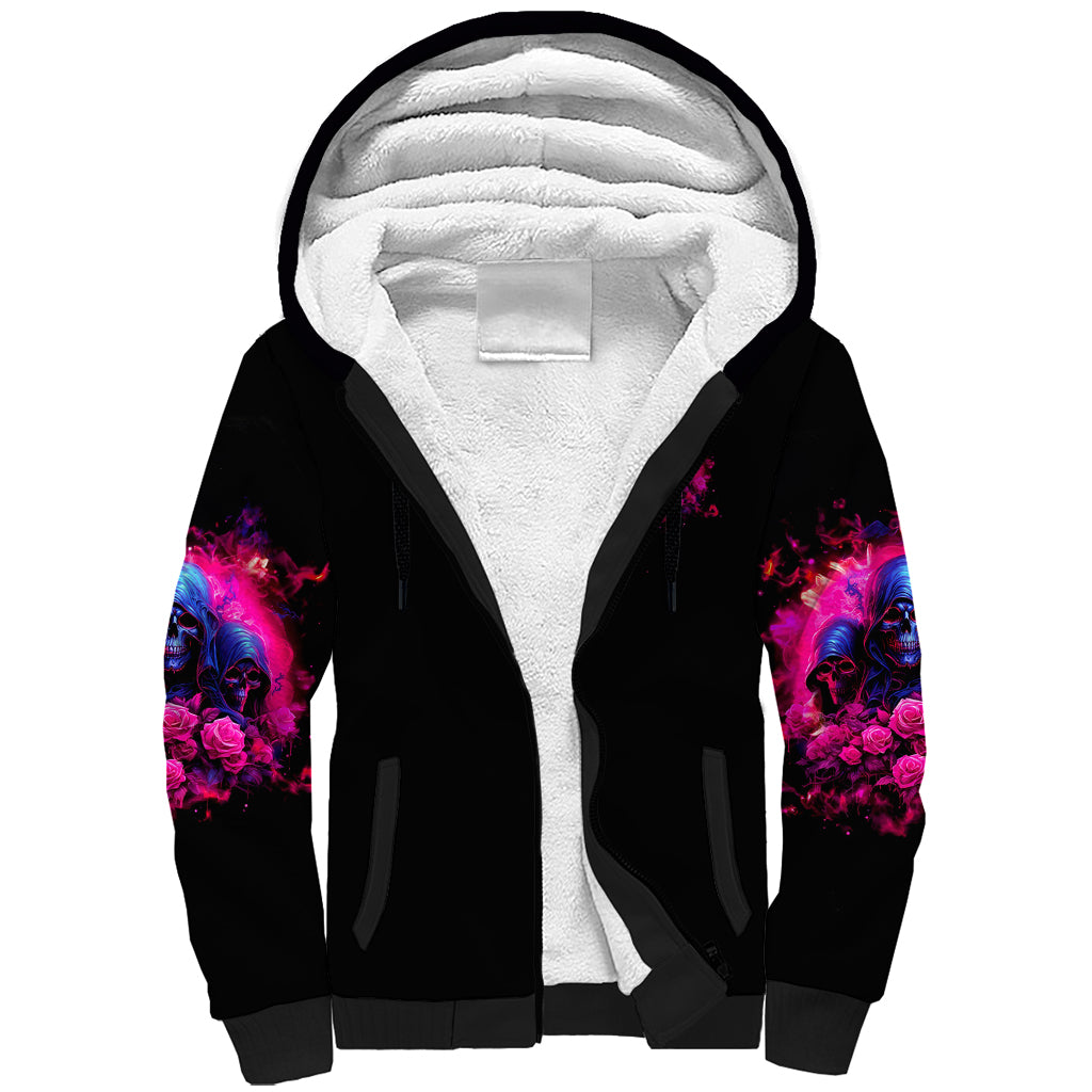 Rose Skull Sherpa Hoodie I Have 3 Sides And You Never Want To See - Wonder Print Shop