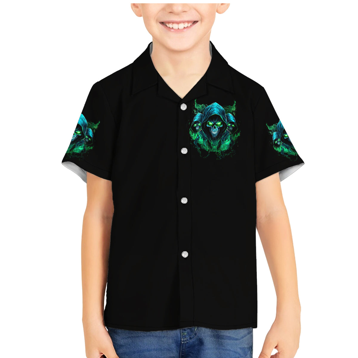 Flame Skull Family Matching Mermaid Dress and Hawaiian Shirt I Don't Stop When I Tired I Stop When I Fucking Done - Wonder Print Shop