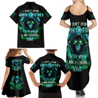 Flame Skull Family Matching Summer Maxi Dress and Hawaiian Shirt I Don't Stop When I Tired I Stop When I Fucking Done - Wonder Print Shop