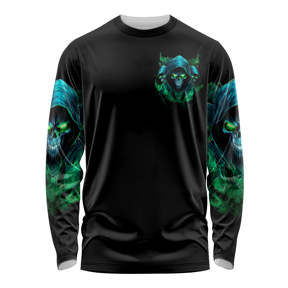 Flame Skull Long Sleeve Shirt I Don't Stop When I Tired I Stop When I Fucking Done - Wonder Print Shop