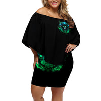 Flame Skull Off Shoulder Short Dress I Don't Stop When I Tired I Stop When I Fucking Done - Wonder Print Shop