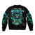 Flame Skull Sleeve Zip Bomber Jacket I Don't Stop When I Tired I Stop When I Fucking Done - Wonder Print Shop