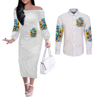 Skull Girl Couples Matching Off The Shoulder Long Sleeve Dress and Long Sleeve Button Shirt Assuming I Was Like Most Girls Was Your First Mistake