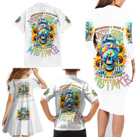 Skull Girl Family Matching Long Sleeve Bodycon Dress and Hawaiian Shirt Assuming I Was Like Most Girls Was Your First Mistake - Wonder Print Shop