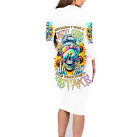 Skull Girl Family Matching Long Sleeve Bodycon Dress and Hawaiian Shirt Assuming I Was Like Most Girls Was Your First Mistake - Wonder Print Shop
