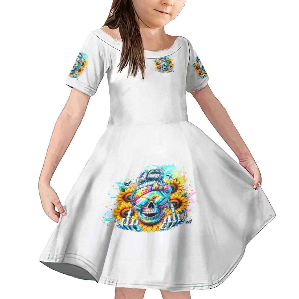 Skull Girl Family Matching Mermaid Dress and Hawaiian Shirt Assuming I Was Like Most Girls Was Your First Mistake - Wonder Print Shop