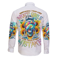 Skull Girl Family Matching Off Shoulder Long Sleeve Dress and Hawaiian Shirt Assuming I Was Like Most Girls Was Your First Mistake - Wonder Print Shop