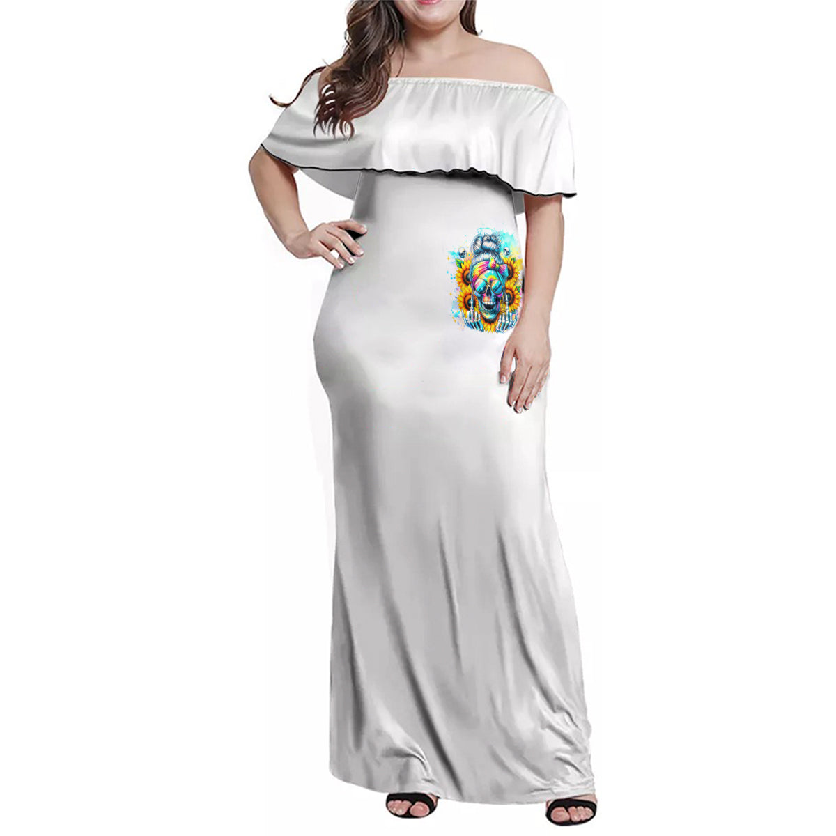 Skull Girl Family Matching Off Shoulder Maxi Dress and Hawaiian Shirt Assuming I Was Like Most Girls Was Your First Mistake - Wonder Print Shop