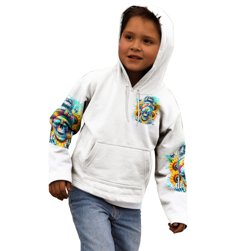 Skull Girl Kid Hoodie Assuming I Was Like Most Girls Was Your First Mistake - Wonder Print Shop