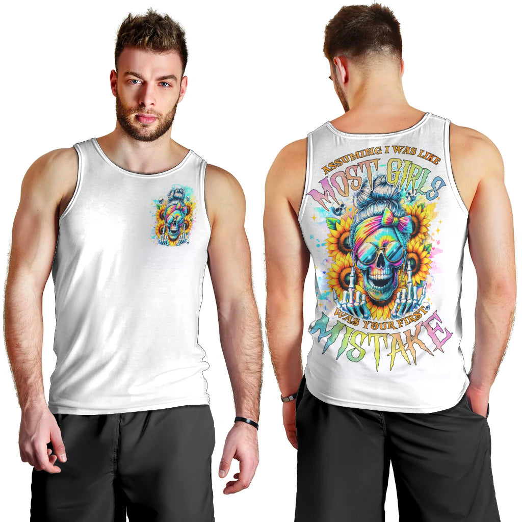 Skull Girl Men Tank Top Assuming I Was Like Most Girls Was Your First Mistake - Wonder Print Shop