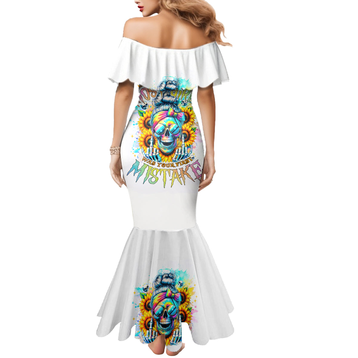Skull Girl Mermaid Dress Assuming I Was Like Most Girls Was Your First Mistake - Wonder Print Shop