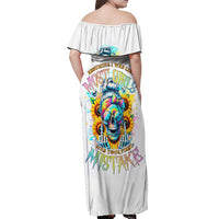 Skull Girl Off Shoulder Maxi Dress Assuming I Was Like Most Girls Was Your First Mistake - Wonder Print Shop