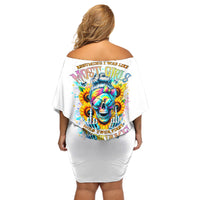 Skull Girl Off Shoulder Short Dress Assuming I Was Like Most Girls Was Your First Mistake - Wonder Print Shop