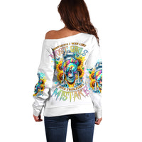 Skull Girl Off Shoulder Sweater Assuming I Was Like Most Girls Was Your First Mistake - Wonder Print Shop