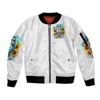 Skull Girl Sleeve Zip Bomber Jacket Assuming I Was Like Most Girls Was Your First Mistake - Wonder Print Shop
