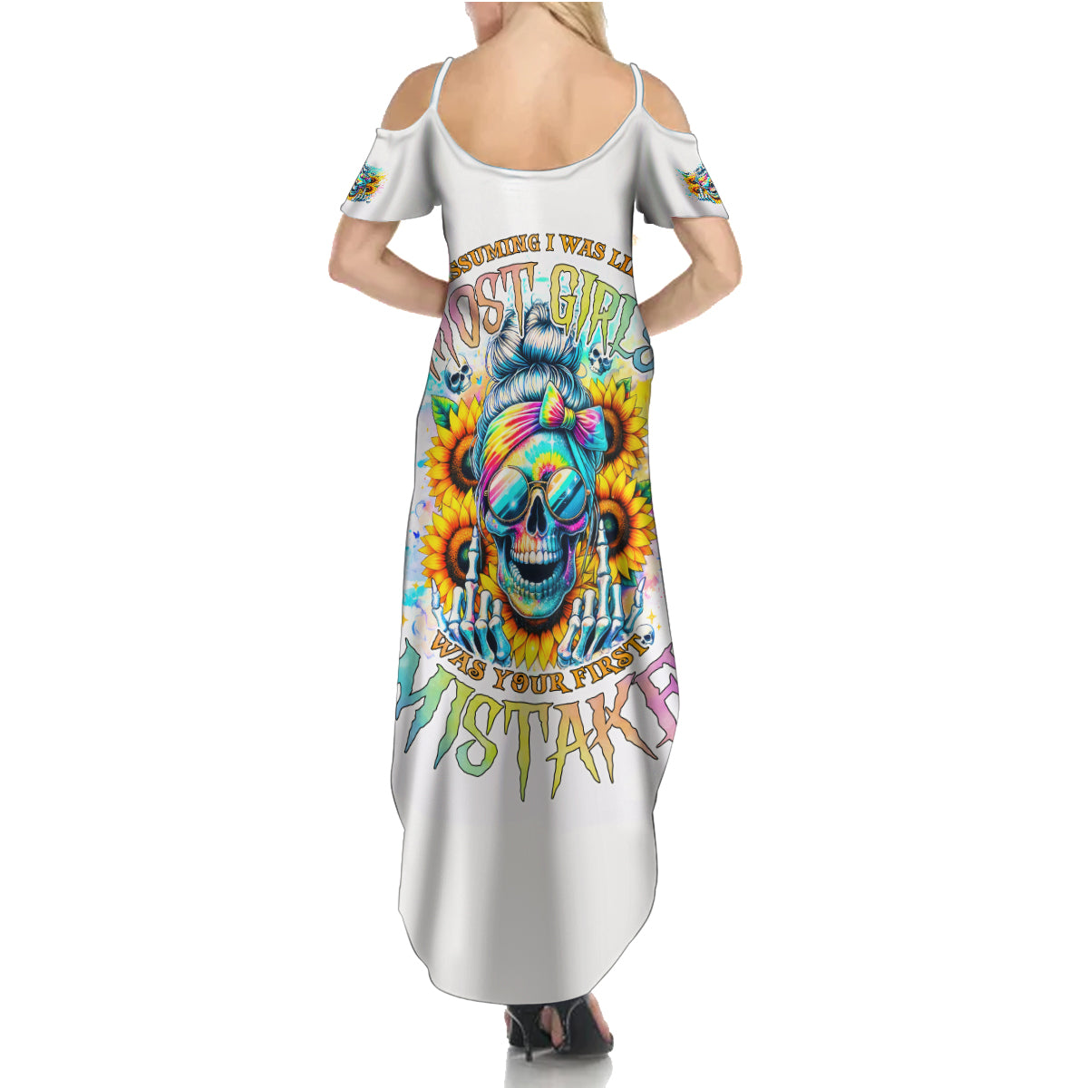 Skull Girl Summer Maxi Dress Assuming I Was Like Most Girls Was Your First Mistake - Wonder Print Shop